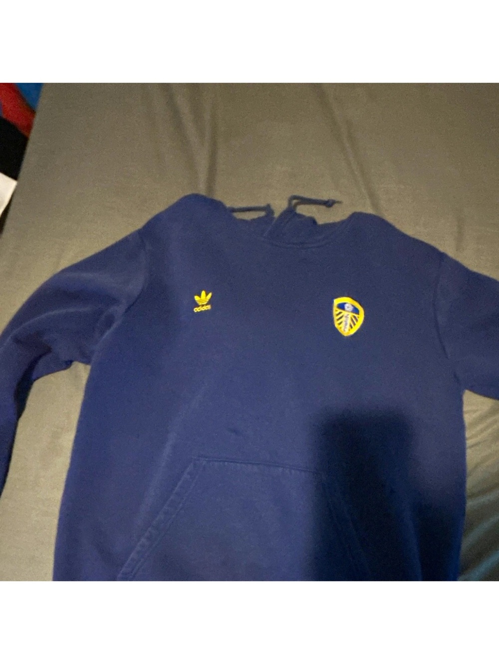 adidas Leeds United Soccer Pullover Hoodie - Blue XL